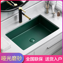 Dark Green flat bottom basin toilet ceramic washbasin balcony wash basin single basin embedded basin basin Basin