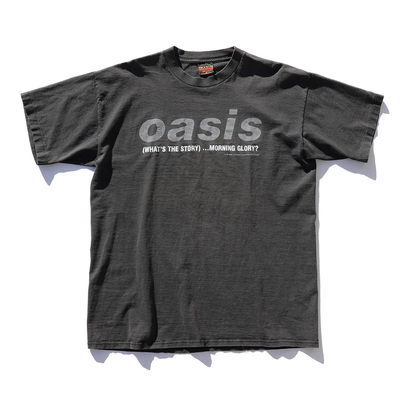 Summer New Style Oasis Band Men's Hong Kong Style Heavyweight Pure Cotton Oversize Washed Retro Casual Short-Sleeved T-Shirt Summer New Style Oasis Band Men's Hong Kong Style Heavyweight Pure Cotton Oversize Washed Retro Casual Short-Sleeved T-Shirt