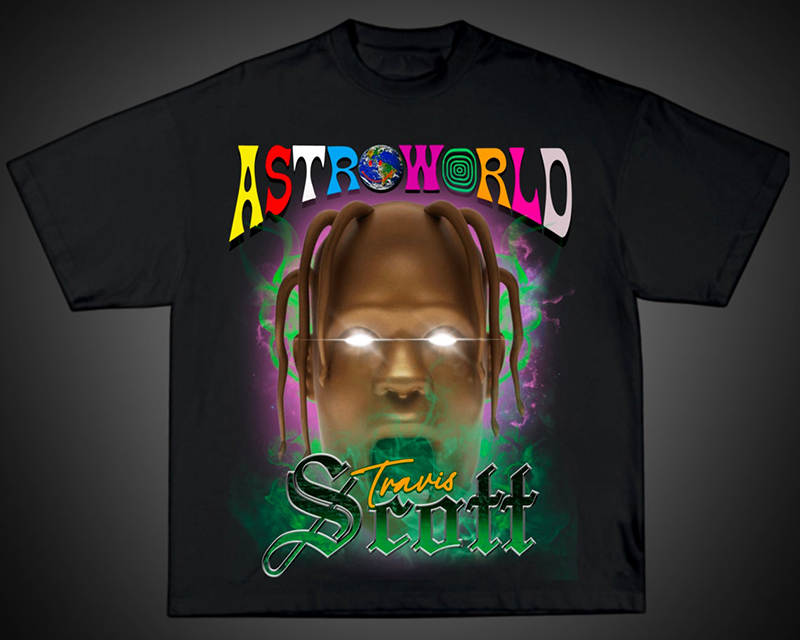 Hip-Hop Travis Scott Travis Scott Rap American Retro Men's and Women's Short-Sleeved T-Shirt