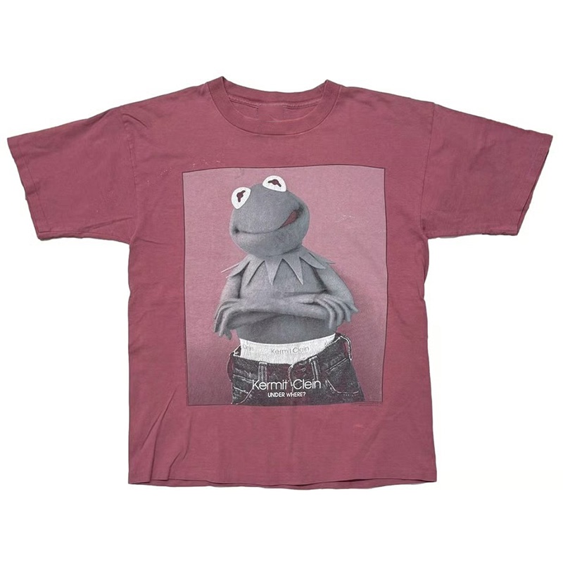 Calvin Klein Calvin Klein Frog Cartoon Pattern Printed American-Style Pure Cotton Short-Sleeved T-Shirt for Men