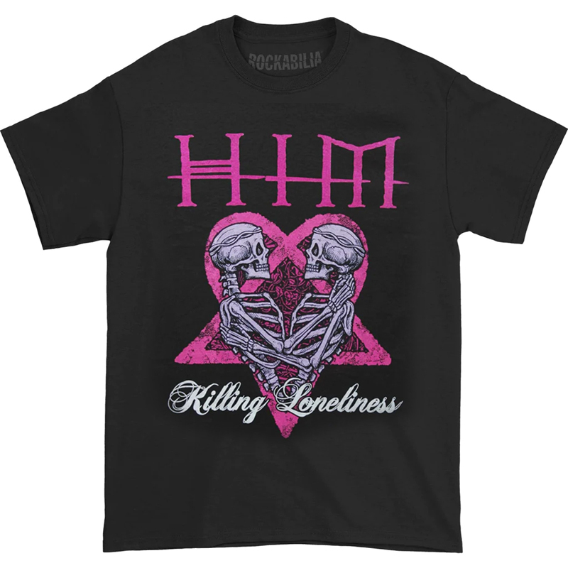 Him Goth Rock Gothic Rock Finnish Rock Band Goth Skull Punk American Retro Men's T-Shirt
