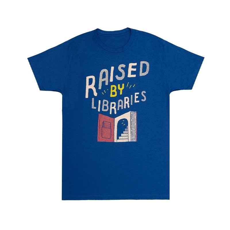 Raised by Libraries Is Provided by Libraries, a Series of Literary Books, Unisex Direct-Print Short-Sleeve T-Shirts