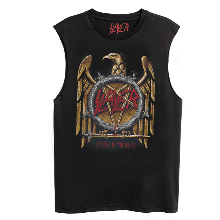 Slayer Band Rock Punk Heavy Metal Dark Sleeveless T-Shirt Loose Retro Cotton Men's Vest T-Shirt