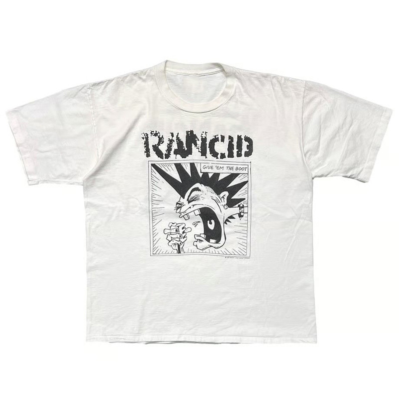 80S British Rancid Stink Choir Punk Rock Style High Street Retro Loose Cotton Short-Sleeved T-Shirt