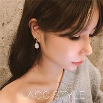 Korean temperament with asymmetrical earrings pearl crystal