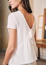 Dora niche non-back knotted ribbed T-shirt