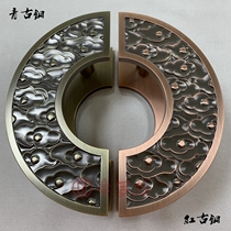 Bronze door handle Chinese round glass door handle Wooden door handle Semicircular door handle Black spot