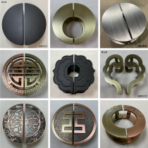 New Chinese style glass door handle semicircular bronze carved hollow modern simple solid wood door handle black ready-made