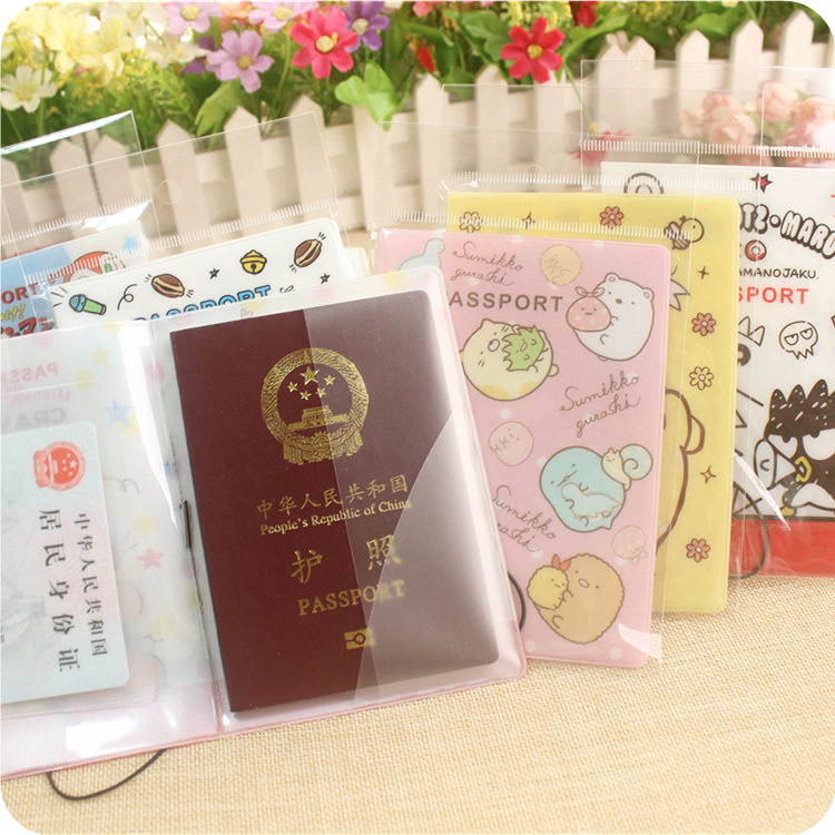 Cartoon Waterproof Passport Cover Pvc Sets Documents Cover Hello Merlotte Image cover Budding dog Image Travel Permit