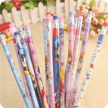 HB pencil Childrens sketch art pencil Primary school kindergarten log barrel rubber head pencil Stationery supplies