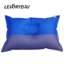 Outdoor pillow Camping portable inflatable pillow thickened travel pillow Large folding blowing household sleeping neck pillow