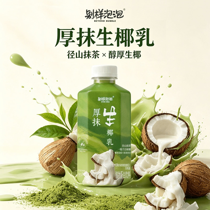 Unique Bubble Thick Cream with Fresh Coconut Milk, Handmade Freshly Whipped Matcha, Matcha Thick Cream with Fresh Tea Milk, Nutritious Leisure Drink Unique Bubble Thick Cream with Fresh Coconut Milk, Handmade Freshly Whipped Matcha, Matcha Thick Cream with Fresh Tea Milk, Nutritious Leisure Drink