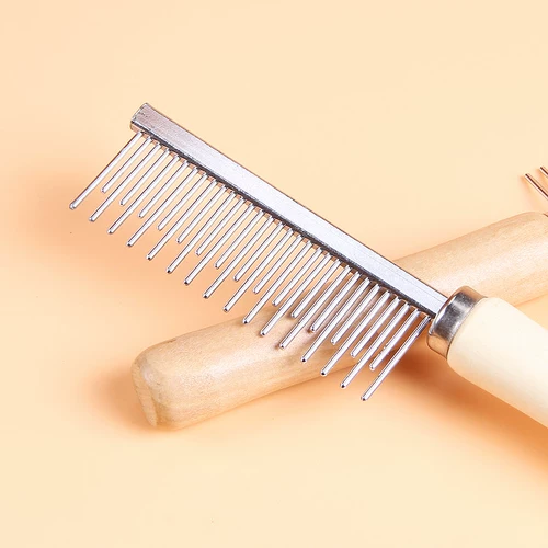 Петучная деревянная ручка с двойной расчесыванием, косметические продукты, собачья собака одноя ряд Комбс Плют