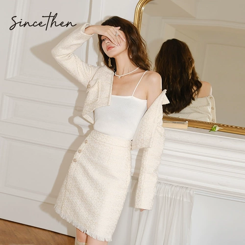 Модный осенний комплект, в стиле Шанель, городской стиль, подходит для подростков