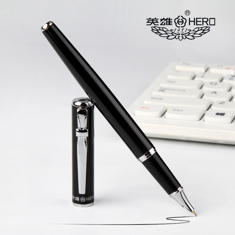 Hero Pen Elementary School Students Pen Students Practicing Pen Pen Adult Beginners Pen Writing Business Office Sign College Students Calligraphy Iridium Gold Pen Just Pen Race Ink Ink Sac Dual-use Pen