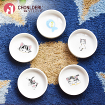 chonlderl pet bag Cat bowl Dog bowl Dog bowl Cat food bowl Ceramic neck double bowl Cat food rice bowl Cat supplies