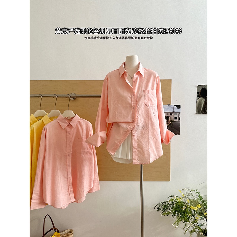 Yellow Skin Tone Selection Softening Shades Summer Sunshine 100% Linen Shirt Yellow Skin Tone Selection Softening Shades Summer Sunshine 100% Linen Shirt