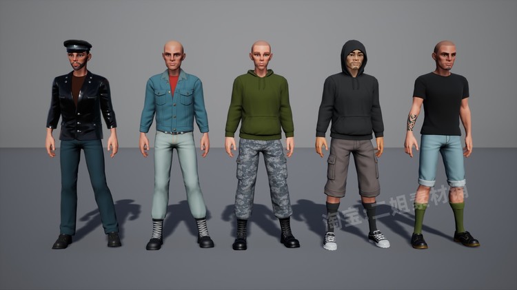 图片[13]-Subculture Guy卡通程式化人物角色服装头部发型面部UE4虚幻5道具-cg男孩