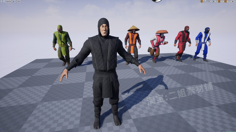 图片[7]-Ninja Warrior忍者武士低聚模块化护腕面具腿甲腰带剑游戏角色UE5-cg男孩