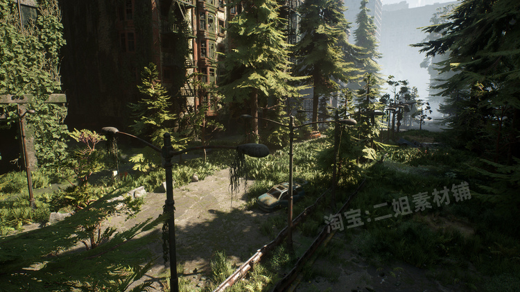图片[2]-Post Apocalyptic City后世界末日城市UE4虚幻5建筑蓝图汽车模型-cg男孩