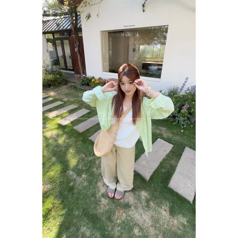 See You Again Cheers Green Light Forest Sun Protection Thin Shirt Jacket Women's 2026 New Style Long Sleeve Shirt Top See You Again Cheers Green Light Forest Sun Protection Thin Shirt Jacket Women's 2026 New Style Long Sleeve Shirt Top
