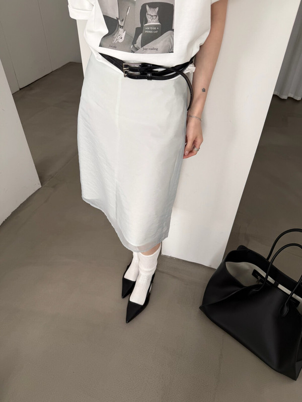 Eve2026 New Summer Products for Korean Women, French Retro High-Waisted A-Line Skirt with Mesh Patchwork Skirt 8382