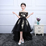 Hoa cô gái sàn catwalk tutu con từ vai trailing máy chủ nhỏ buổi tối ăn mặc trang phục cô gái công chúa váy mùa hè