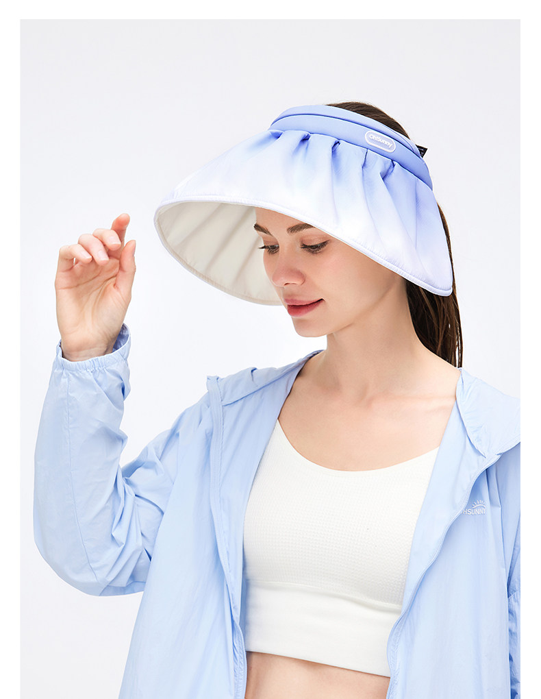 【中国直邮】Ohsunny 贝壳帽空顶防晒帽发箍 防紫外线 遮阳帽 大帽檐遮脸太阳帽   白岩米/慕斯粉 【赠送手腕防风绳】1件