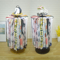 Wrought scarf shelf floor display rack silk scarf clothing store hanging fabric shawl display shelf round rotation