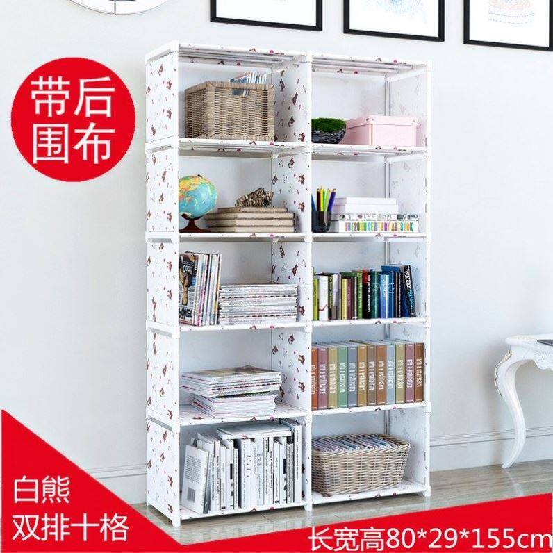 Desktop bookshelf shelf rental house multi-layer plastic corner baby floor table locker double-layer portable