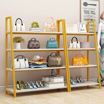 Bag rack clothing store display rack Net red display rack window shoe rack floor display cabinet gold iron art