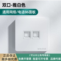 Shanze MB-10X network cable telephone line computer socket panel thickened network information dual-port panel 10 pieces
