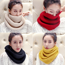 Bib female spring and autumn Korean cute Joker neck sleeve couple male winter cold warm scarf knitted wool