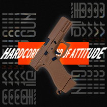 Black Gun HEYGUN1: 3 Glock 19X Emulation Pistol Model Plastic Removable Collection Key Buttoned Wolf Brown