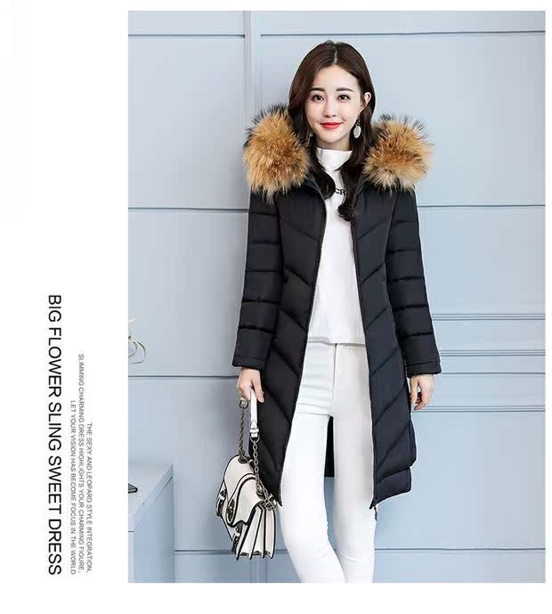 Áo cotton nữ dài phiên bản Hàn Quốc của quần lọt khe giảm béo dày quần áo thời trang cotton hoang dã áo khoác mùa đông ấm áp áo khoác lông vũ nữ