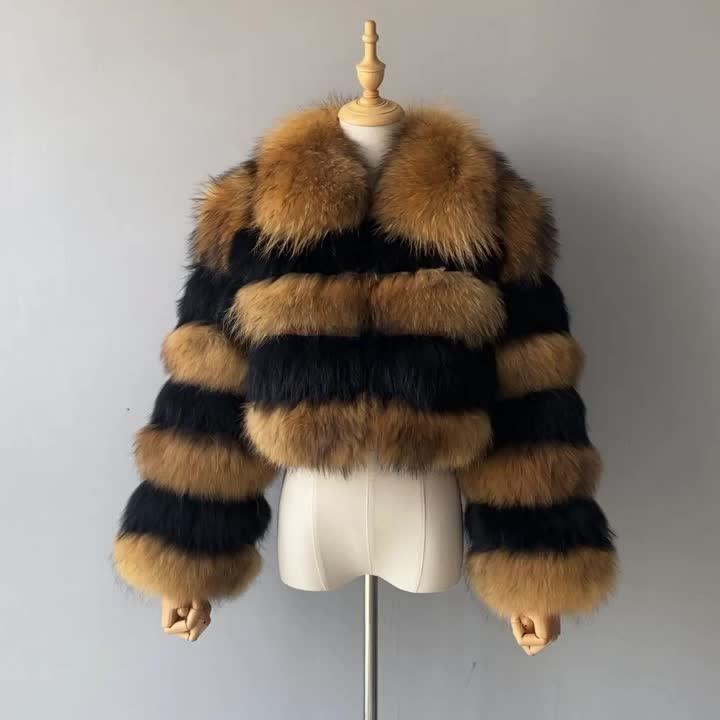 Custom Wholesale Winter Natural Fur Coat Fur Jacket Women Cropped Plus