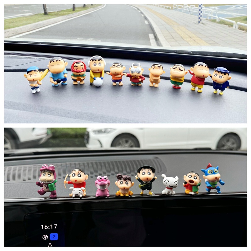 Car Decoration Crayon Shin-Chan Series Creative Cute Display Figure Lying down Doll Car Interior Dashboard Ornament