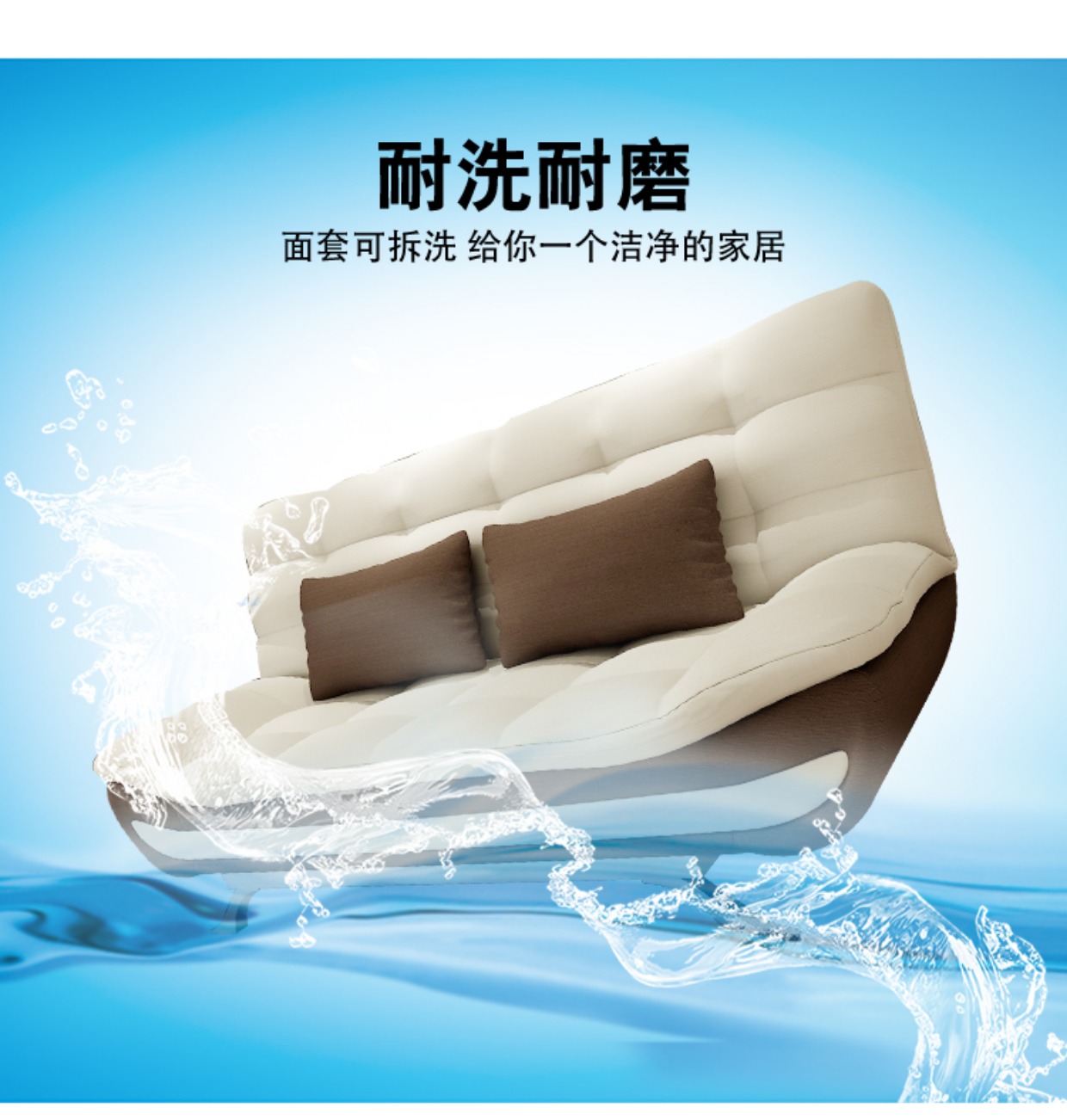 Có thể gập lại căn hộ nhỏ phòng khách giường sofa đúp 1,2m tối giản hiện đại vải có thể giặt sofa đa chức năng 1.5 - Ghế sô pha sofa nỉ