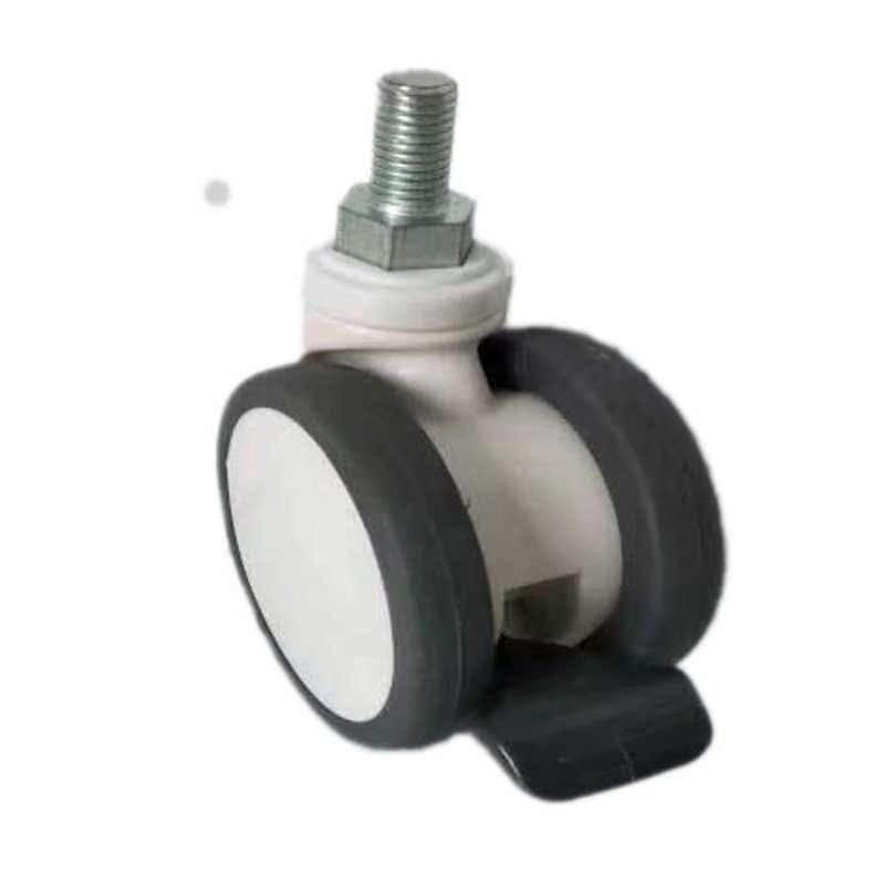 3-inch mute wheel 12-wire rod universal wheel double wheel with brake wheel trolley trundle instrument wheel