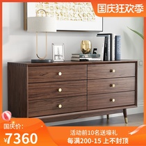 Nordic solid wood chest chest six-chest small apartment living room simple modern Japanese storage drawer cabinet locker bedroom