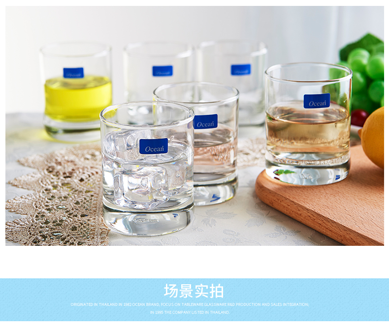 Ocean import gulls hin lead - free transparent glass printing straight glass heat - resistant glass of juice drinks tea cups