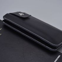 Genuine leather waist hanging double layer mobile phone bag wearing leather strap double mobile phone collecting bag two-in-one hand holding sleeve vertical bar male cow leather