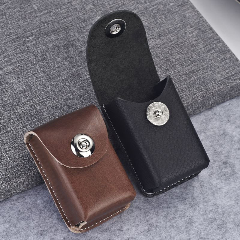 Leather anti-compression portable new wear belt hanging belt glasses case folding reading glasses case old light mirror bag handmade