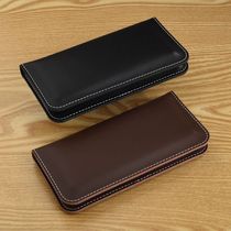 Genuine leather minimalist universal handmade horizontal style double mobile phone bag Two two-in-one hands with card bag 2021 new double layer