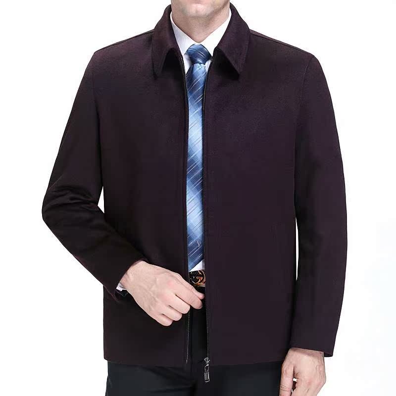 New autumn and winter cashmere jacket woolen men's coat middle-aged and elderly thickened casual coat generation