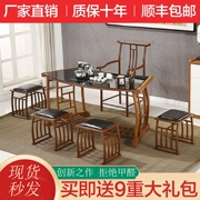 Simple bảng trà gỗ giả và ghế kết hợp giữa cổ điển bàn trà Trung Quốc nhỏ bàn cà phê phòng khách đồ gỗ quần - Bàn trà