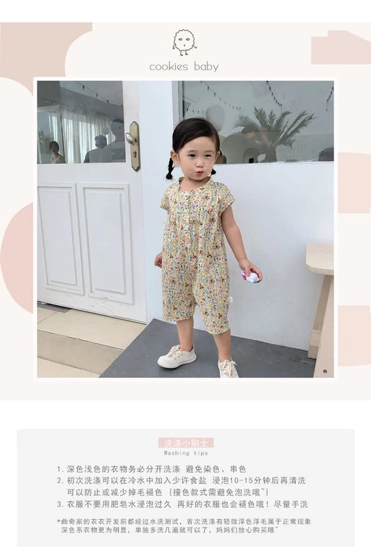 Cookie Home Baby Shop 2019 Summer Girls Cotton polka Dot Hoa không tay Jumpsuit Quần bé Jumpsuit - Áo liền quần