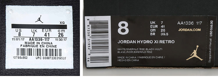 AIR JORDAN HYDRO XI AJ11 Dép thể thao Phục sinh AA1336-117-004 AA2517 dép kẹp
