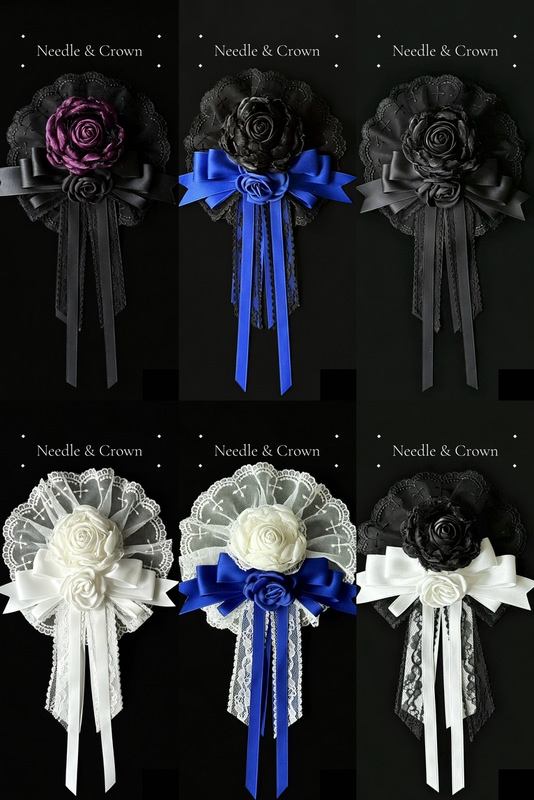 Needle and Crown·Original Lolita Handmade Black Rose Burnt Flower Hairpin Hair Accessory Corsage Gothic Subculture Needle and Crown·Original Lolita Handmade Black Rose Burnt Flower Hairpin Hair Accessory Corsage Gothic Subculture
