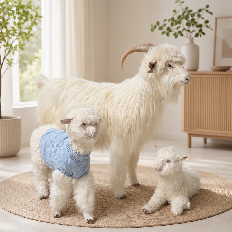 Simulated Long-Haired Goat Model, Real Wool, Large Animal, Fake Sheep, Clothing Store Window Decoration, Photography Props Simulated Long-Haired Goat Model, Real Wool, Large Animal, Fake Sheep, Clothing Store Window Decoration, Photography Props